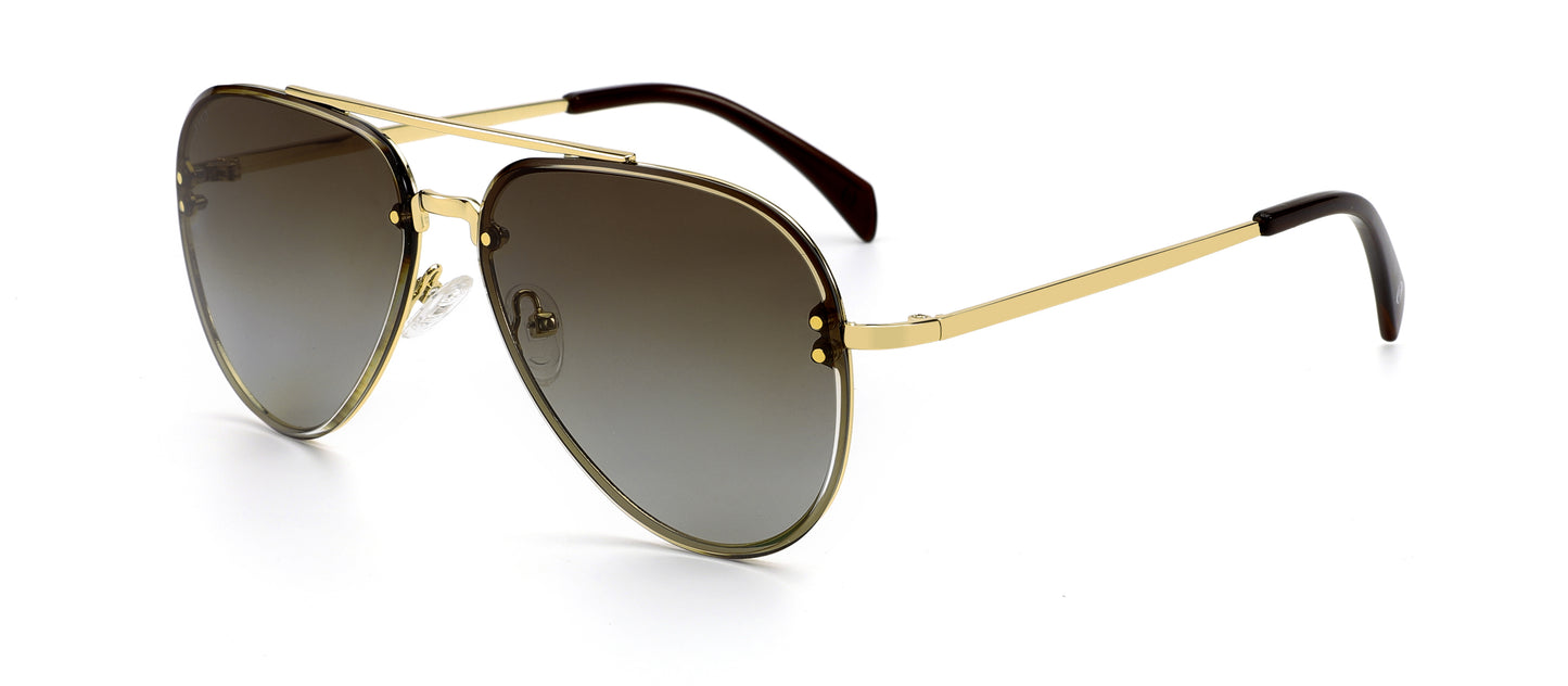 XENO Skymark in Brown Gold Sunglasses