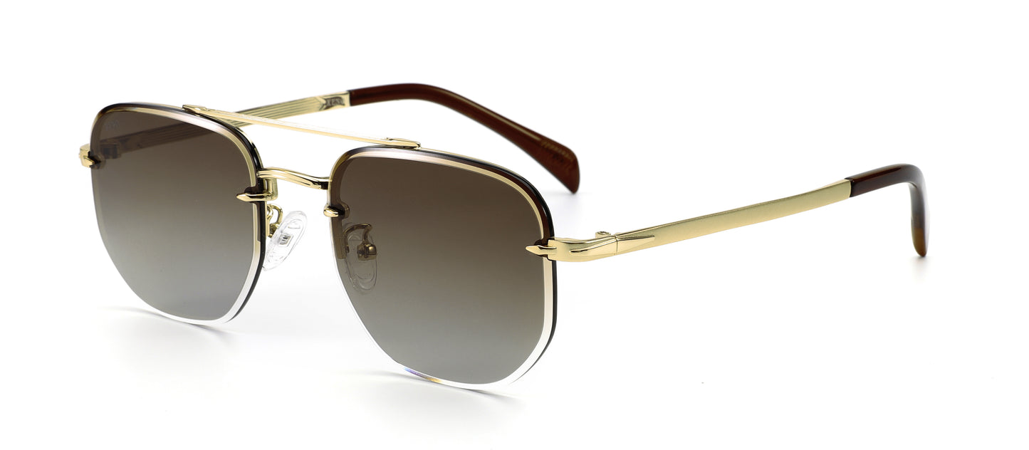 XENO Precision in Gold Sunglasses
