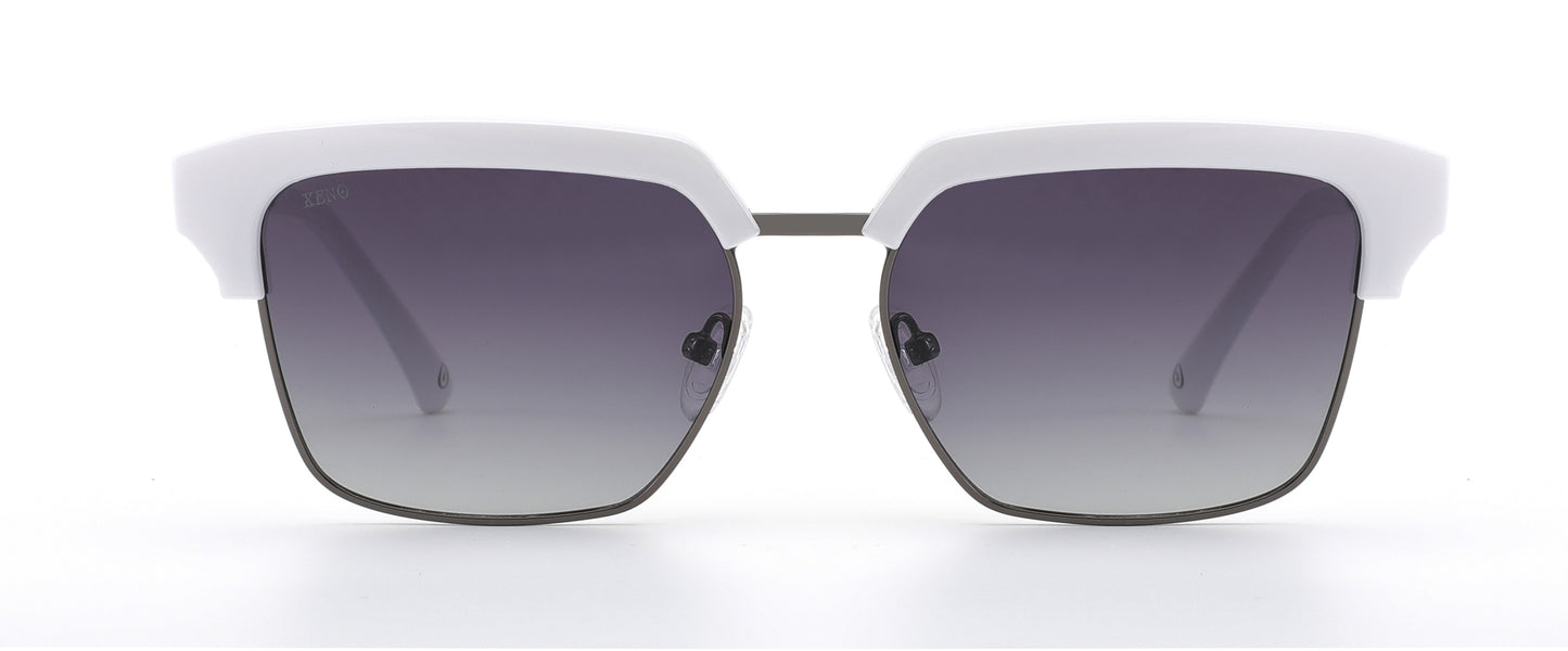 XENO Blockform in White Sunglasses