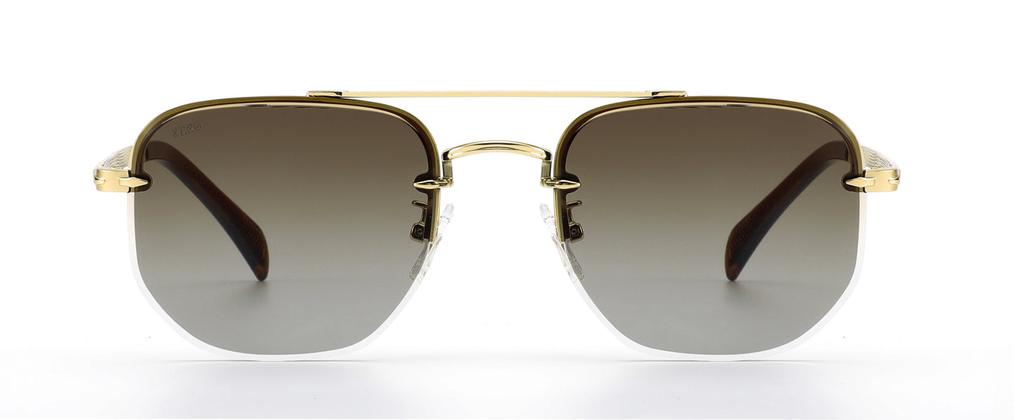 XENO Precision in Gold Sunglasses